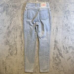 Bongo Jeans Women's Sz 7 Faded High Waist Tapered Cotton VTG USA Grunge Preppy